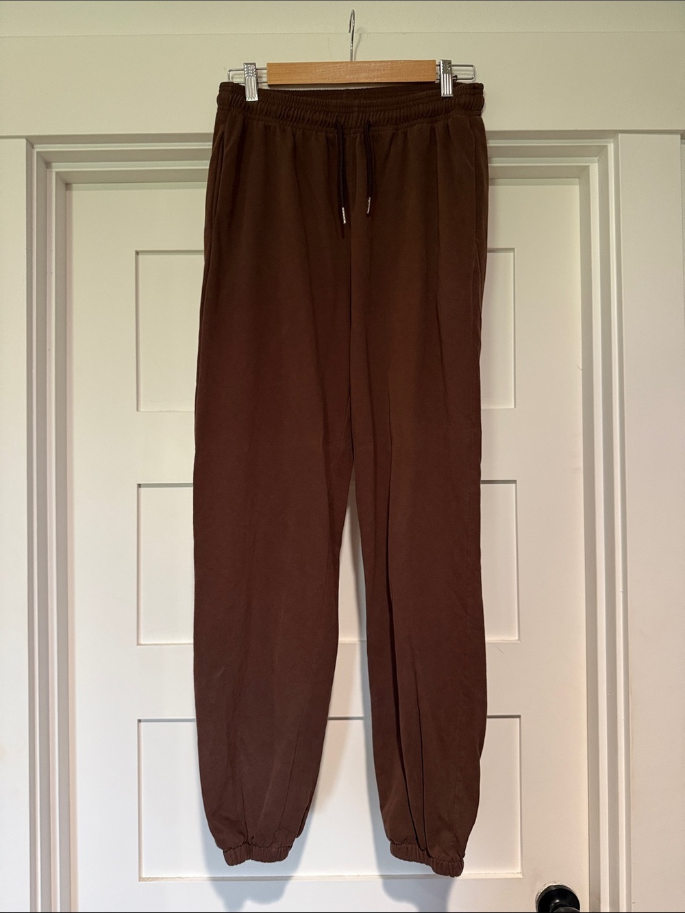 NWOT Women's Brown Cozy Elastic-Waist Jogger Sweatpants